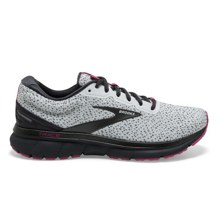 Brooks Trace Adaptive Women's Road Running Shoes - Ebony Grey/White/Pink (46810-GWOF)